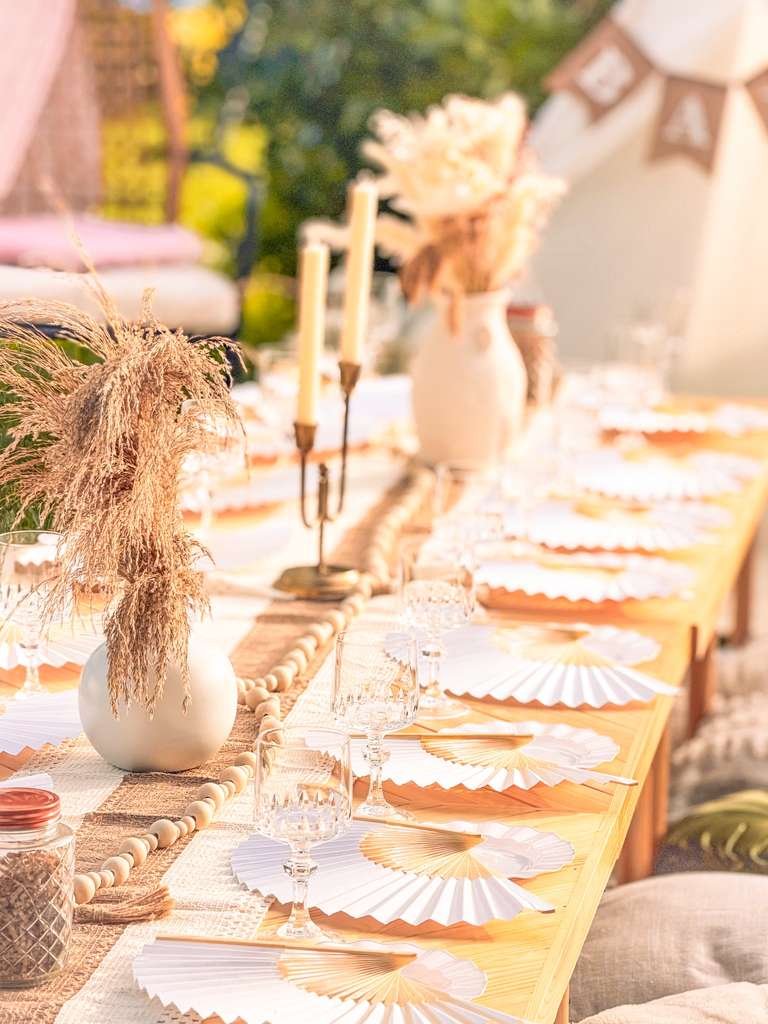 Intimate anniversary picnic setup